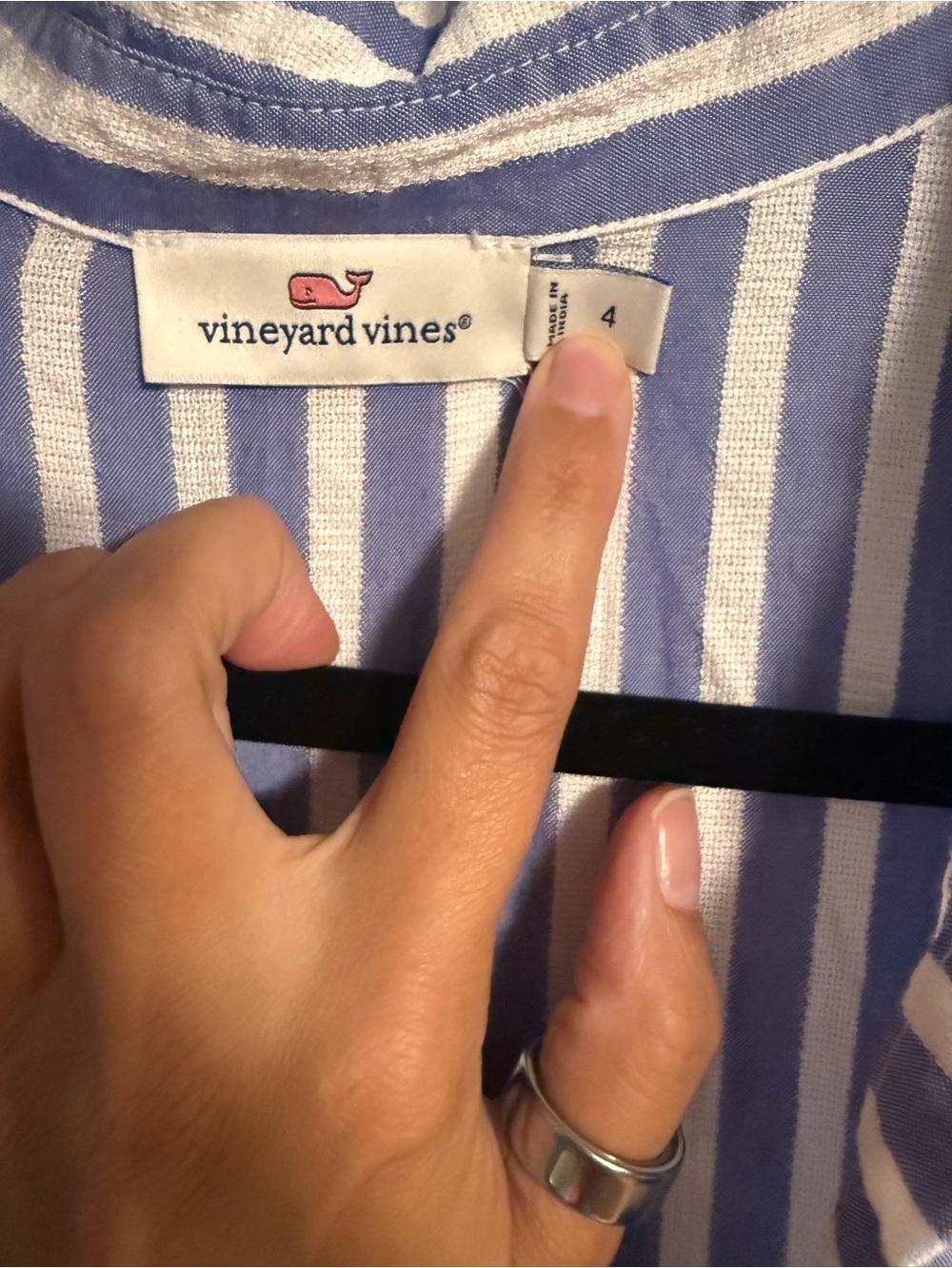 Vineyard Vines Blue and White Striped Tiered Midi Dress - Picture 2 of 4